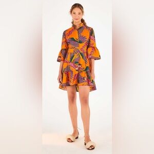 FARM Rio Vibrant Orange and Purple Dress